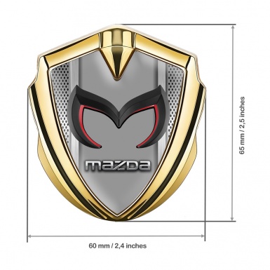 Mazda Emblem Self Adhesive Gold Grate Frame Chrome Logo Design