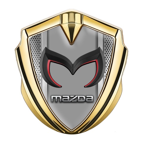 Mazda Emblem Self Adhesive Gold Grate Frame Chrome Logo Design