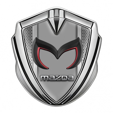 Mazda Emblem Self Adhesive Silver Grate Frame Chrome Logo Design