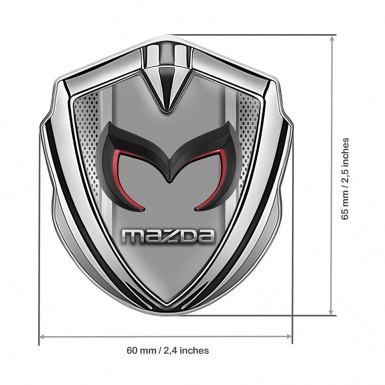 Mazda Emblem Self Adhesive Silver Grate Frame Chrome Logo Design