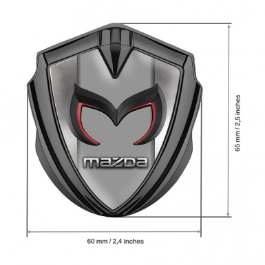 Mazda Metal Emblem Badge Graphite Polished Frame Chrome Logo Edition