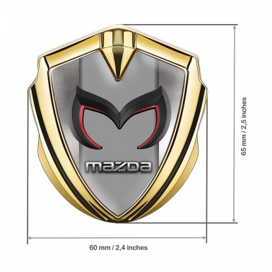 Mazda Metal Emblem Badge Gold Polished Frame Chrome Logo Edition