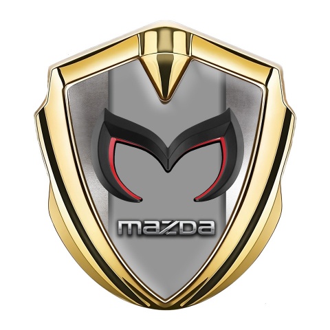 Mazda Metal Emblem Badge Gold Polished Frame Chrome Logo Edition