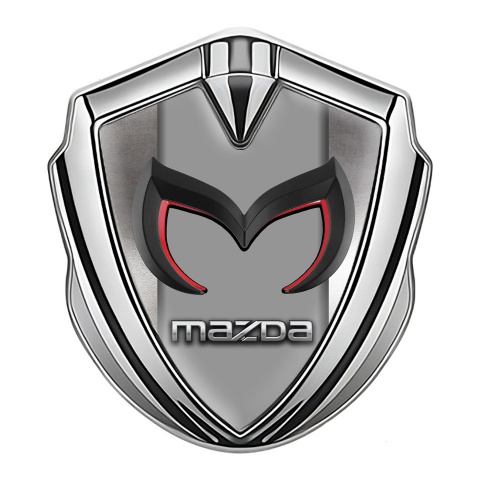 Mazda Metal Emblem Badge Silver Polished Frame Chrome Logo Edition