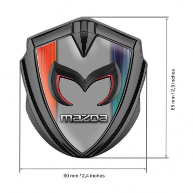 Mazda Domed Emblem Badge Graphite Color Frame Chrome Logo Edition