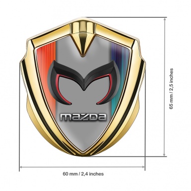 Mazda Domed Emblem Badge Gold Color Frame Chrome Logo Edition