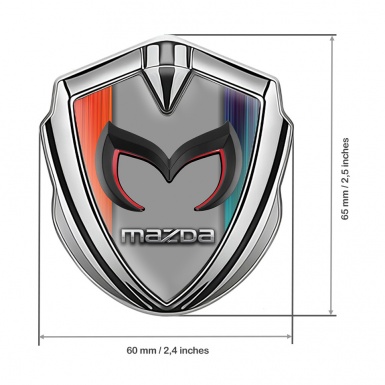 Mazda Domed Emblem Badge Silver Color Frame Chrome Logo Edition