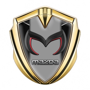 Mazda Emblem Ornament Badge Gold Dark Fishnet Chrome Logo Design