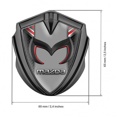 Mazda 3d Emblem Badge Graphite Red Elements Chrome Logo Edition