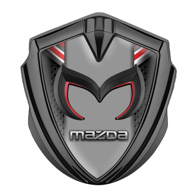 Mazda 3d Emblem Badge Graphite Red Elements Chrome Logo Edition