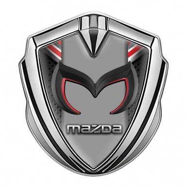 Mazda 3d Emblem Badge Silver Red Elements Chrome Logo Edition