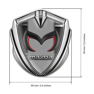 Mazda Emblem Car Badge Silver Metal Frame Chrome Logo Motif