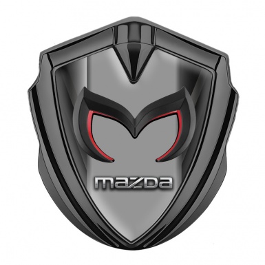 Mazda Emblem Silicon Badge Graphite Dark Frame Chrome Logo Motif