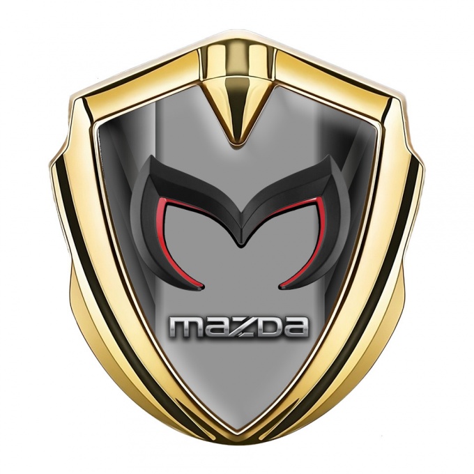 Mazda Emblem Silicon Badge Gold Dark Frame Chrome Logo Motif