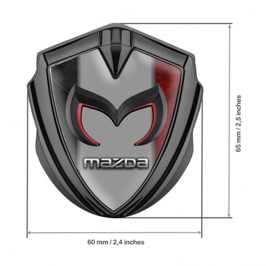 Mazda Badge Self Adhesive Graphite Mixed Frame Chrome Logo Edition
