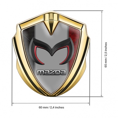 Mazda Badge Self Adhesive Gold Mixed Frame Chrome Logo Edition