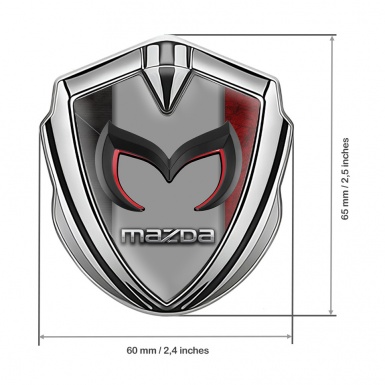 Mazda Badge Self Adhesive Silver Mixed Frame Chrome Logo Edition