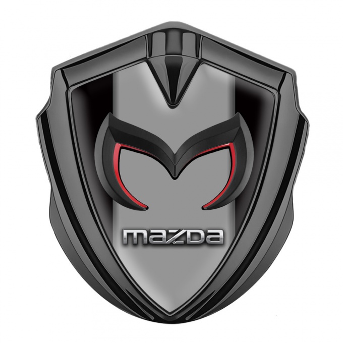 Mazda Fender Emblem Badge Graphite Black Frame Chrome Logo Edition