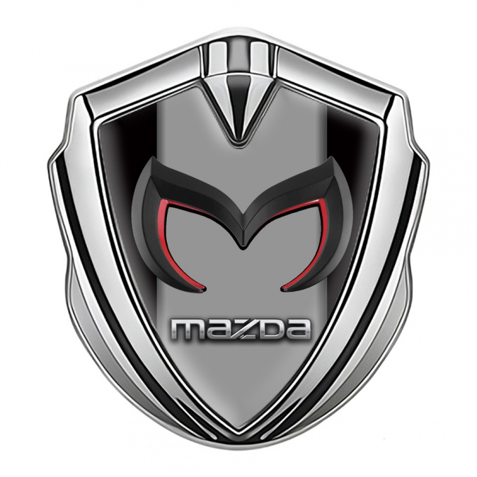 Mazda Fender Emblem Badge Silver Black Frame Chrome Logo Edition
