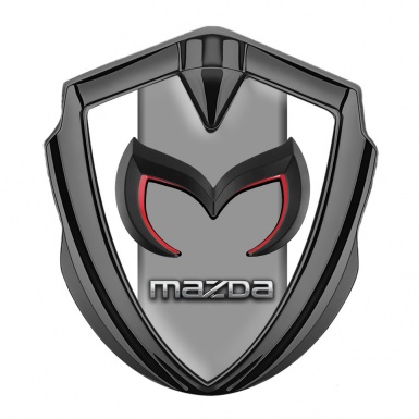 Mazda Emblem Trunk Badge Graphite White Frame Chrome Logo Edition