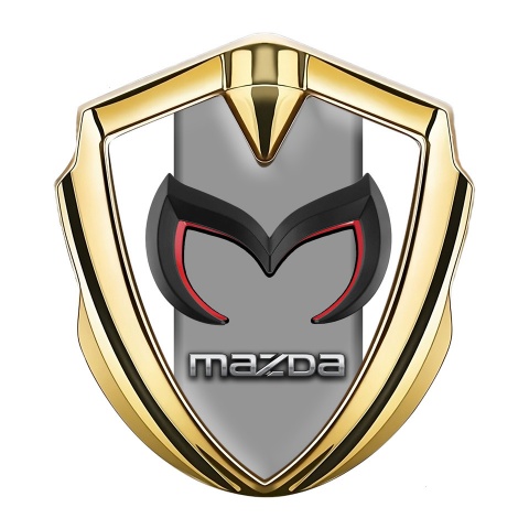 Mazda Emblem Trunk Badge Gold White Frame Chrome Logo Edition