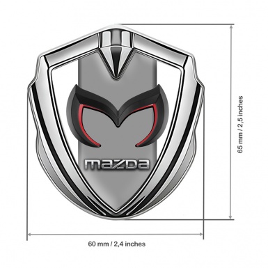 Mazda Emblem Trunk Badge Silver White Frame Chrome Logo Edition