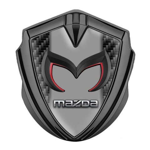 Mazda 3d Emblem Badge Graphite Black Carbon Frame Chrome Logo