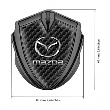 Mazda Emblem Silicon Badge Graphite Black Carbon Classic Logo Steel Effect