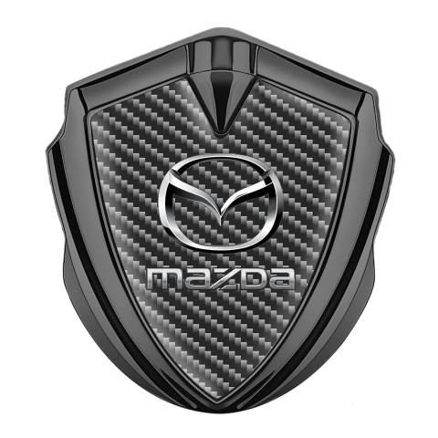 Mazda Emblem Trunk Badge Graphite Dark Carbon Classic Logo Steel Effect