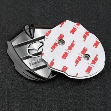 Mazda Emblem Silicon Badge Graphite Metal Panels Steel Logo Effect