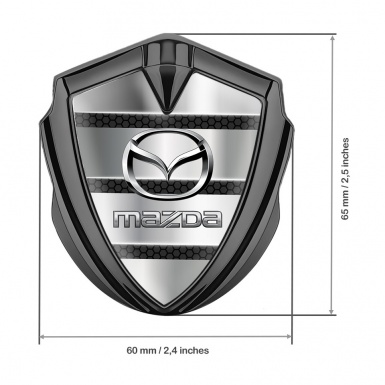 Mazda Emblem Silicon Badge Graphite Metal Panels Steel Logo Effect