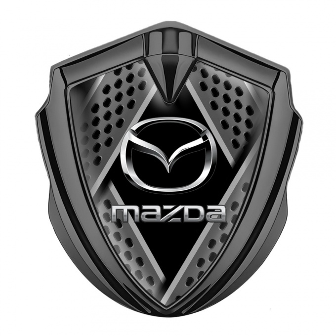 Mazda Badge Self Adhesive Graphite Metal Parts Steel Logo Effect