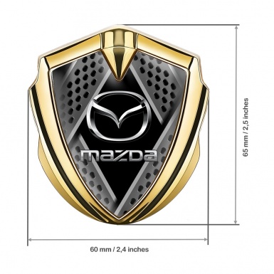 Mazda Badge Self Adhesive Gold Metal Parts Steel Logo Effect