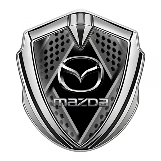 Mazda Badge Self Adhesive Silver Metal Parts Steel Logo Effect