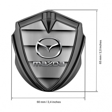 Mazda Metal Domed Emblem Graphite Front Grille Steel Logo Effect