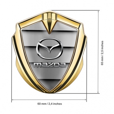 Mazda Metal Domed Emblem Gold Front Grille Steel Logo Effect
