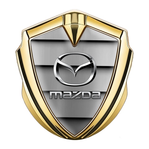Mazda Metal Domed Emblem Gold Front Grille Steel Logo Effect