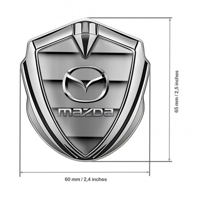 Mazda Metal Domed Emblem Silver Front Grille Steel Logo Effect