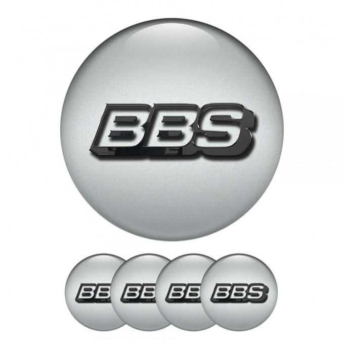 BBS Domed Stickers Wheel Center Cap Black Mirror Logo