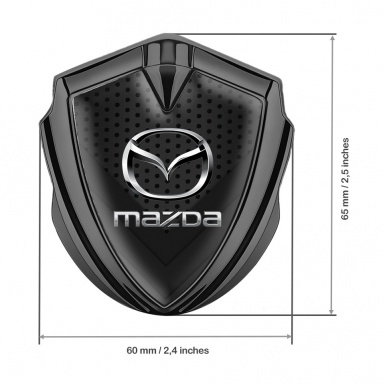 Mazda Badge Self Adhesive Graphite Dark Mesh Steel Logo Effect