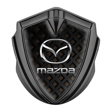 Mazda Metal Emblem Badge Graphite Dark Grid Chrome Logo Effect