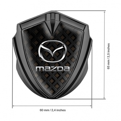 Mazda Metal Emblem Badge Graphite Dark Grid Chrome Logo Effect