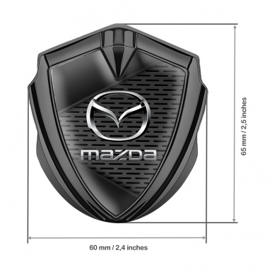 Mazda Emblem Ornament Badge Graphite Dark Grate Chrome Logo Effect