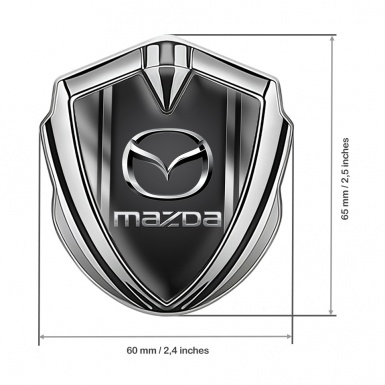 Mazda Emblem Badge Self Adhesive Silver Metal Frame Chrome Logo