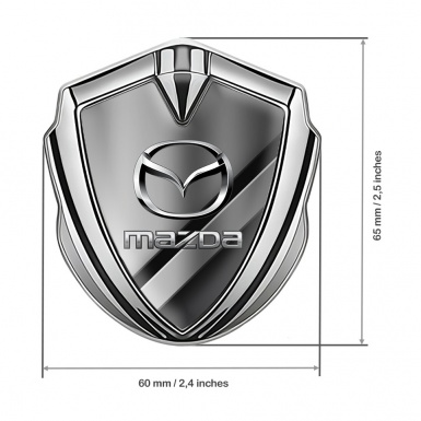 Mazda Silicon Emblem Badge Silver Metal Panels Chrome Logo Effect