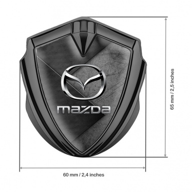 Mazda Emblem Silicon Badge Graphite Brazed Surface Chrome Logo Effect