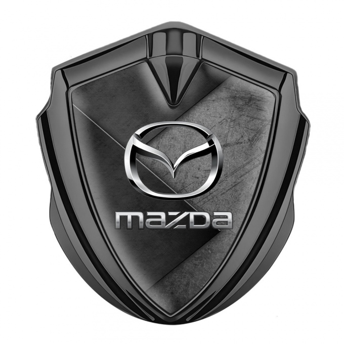 Mazda Emblem Silicon Badge Graphite Brazed Surface Chrome Logo Effect