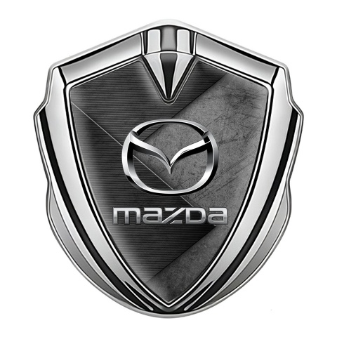 Mazda Emblem Silicon Badge Silver Brazed Surface Chrome Logo Effect