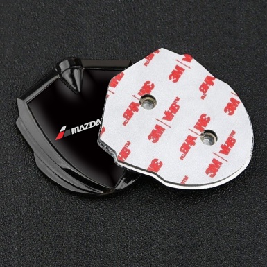 Mazda Speed Emblem Fender Badge Graphite Black Base White Red Logo