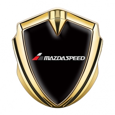Mazda Speed Emblem Fender Badge Gold Black Base White Red Logo